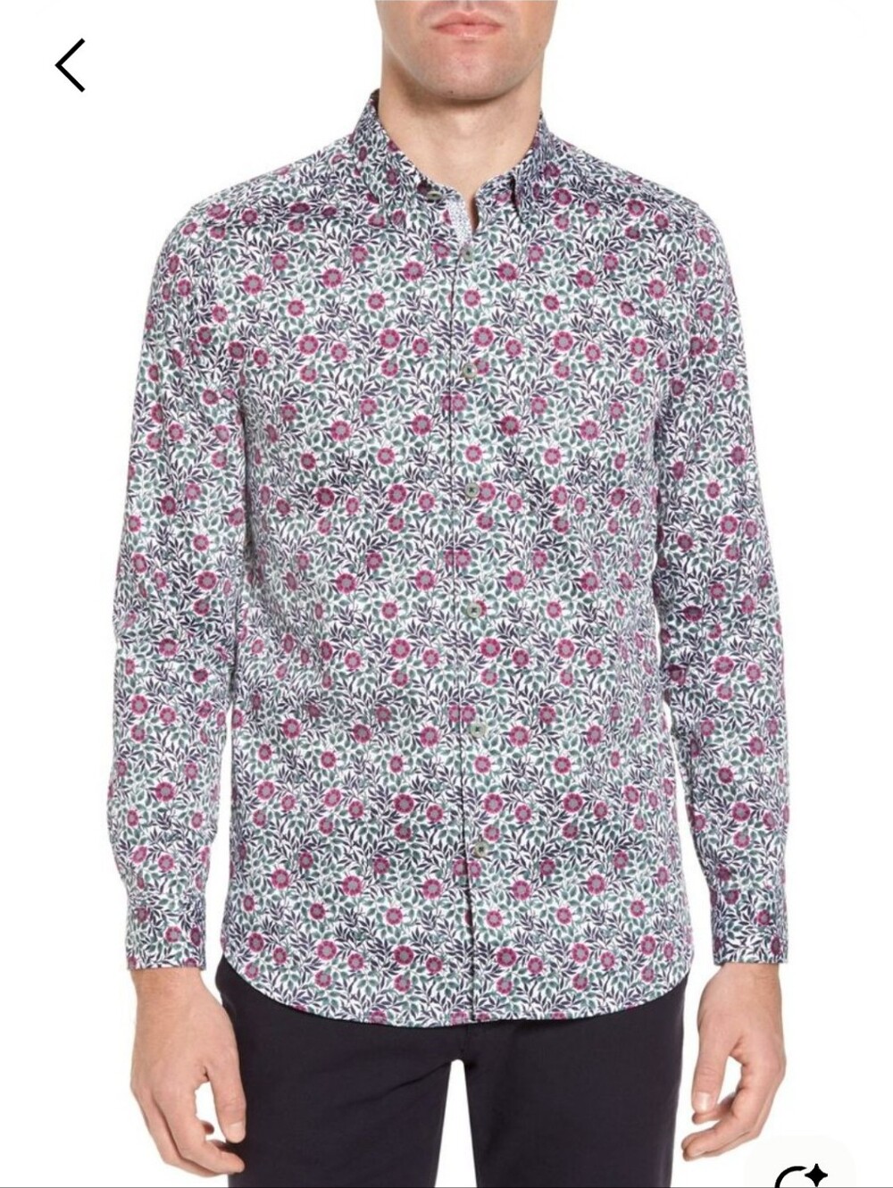 Ted Baker London Mens Orense Floral LS Cotton Button-Up slim Fit Shirt XL